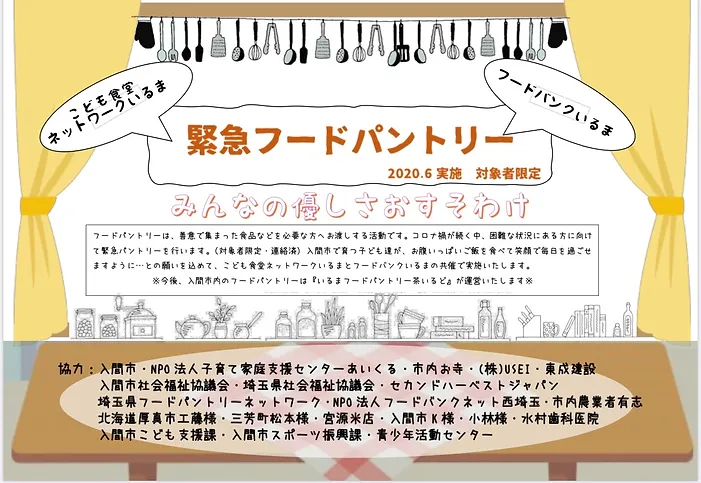 こども食堂ネットワークいるま　緊急フードバンク　2020.06